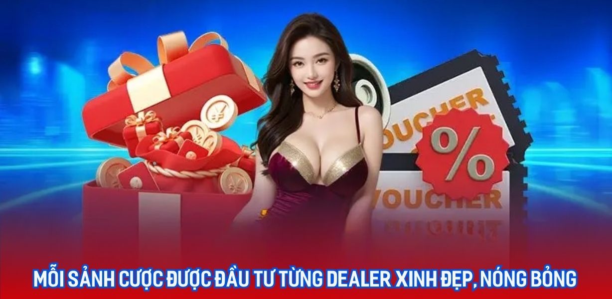 Mỗi sảnh cược được đầu tư từng dealer xinh đẹp, nóng bỏng